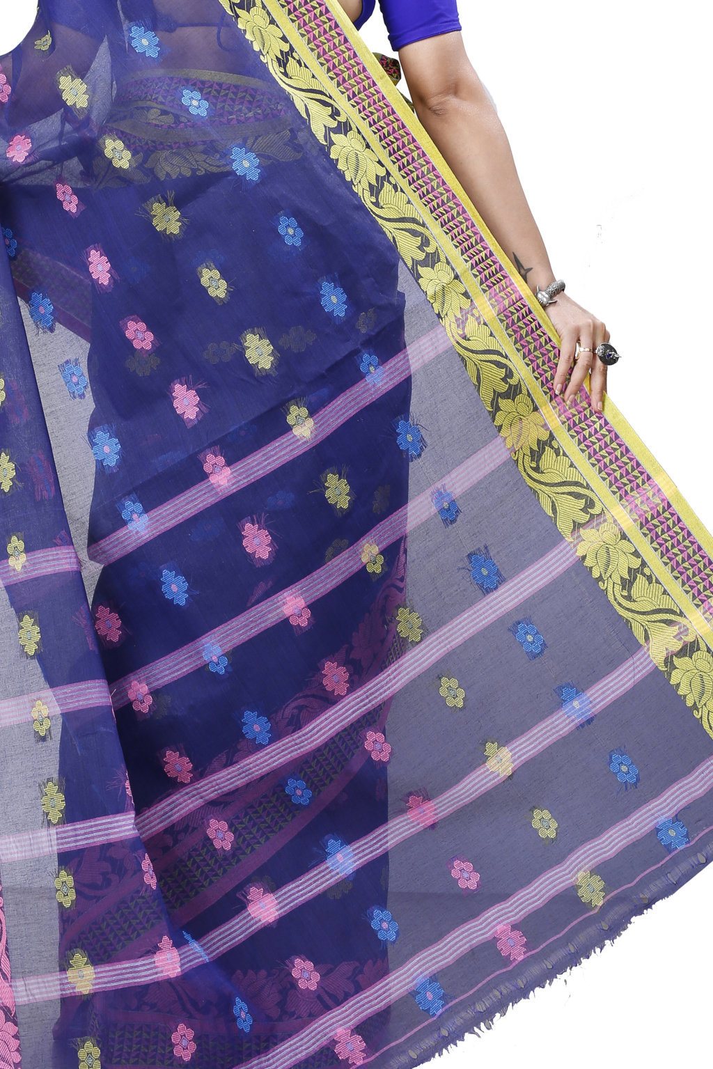 Naby Blue Pure Cotton Raina Tant Saree (996)